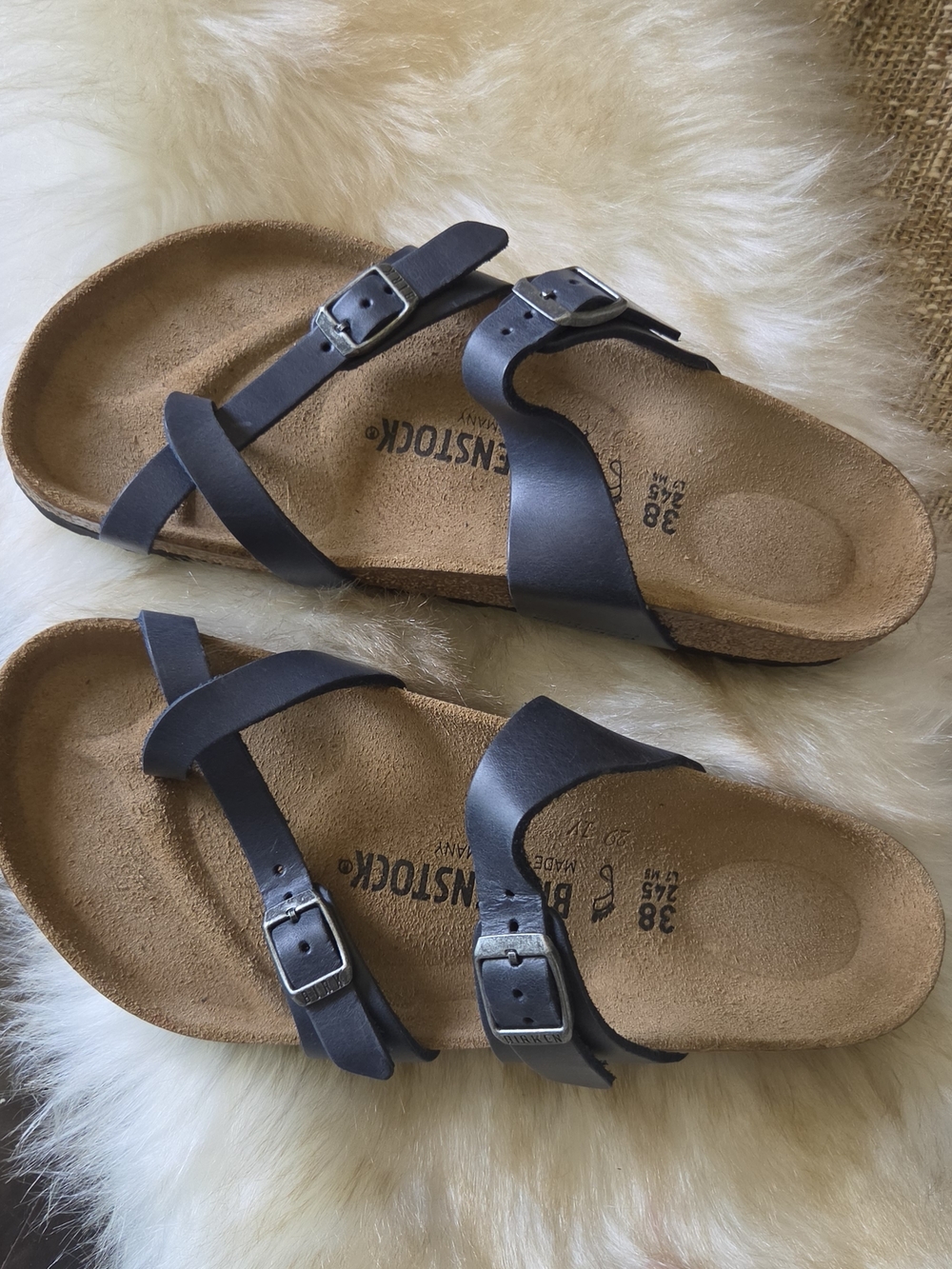 Birkenstock Black Leather Strappy Sandals - Picture 4 of 5